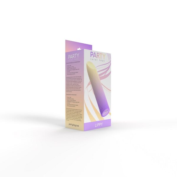 Party Color LIPPY Rechargeable Bullet Vibrator Purple - Image 12