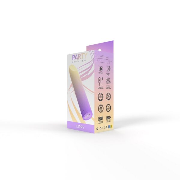 Party Color LIPPY Rechargeable Bullet Vibrator Purple - Image 11