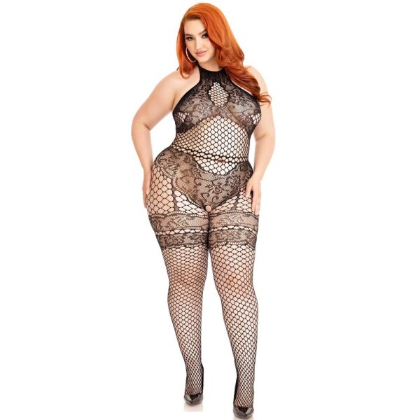 Leg Avenue Seamless Halter Bodystocking Plus Size - Image 5