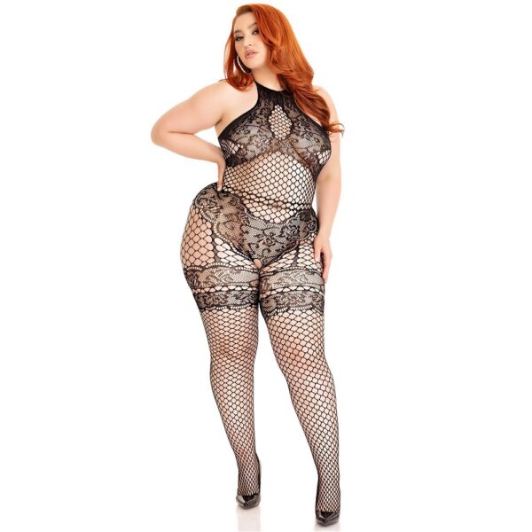 Leg Avenue Seamless Halter Bodystocking Plus Size - Image 7