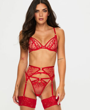 Flames of Passion Non-Padded Plunge Bra