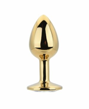 Toosh Gold Metal Butt Plug Small Clear Stone