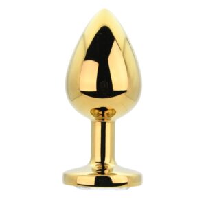 Toosh Gold Metal Butt Plug Large Clear Stone