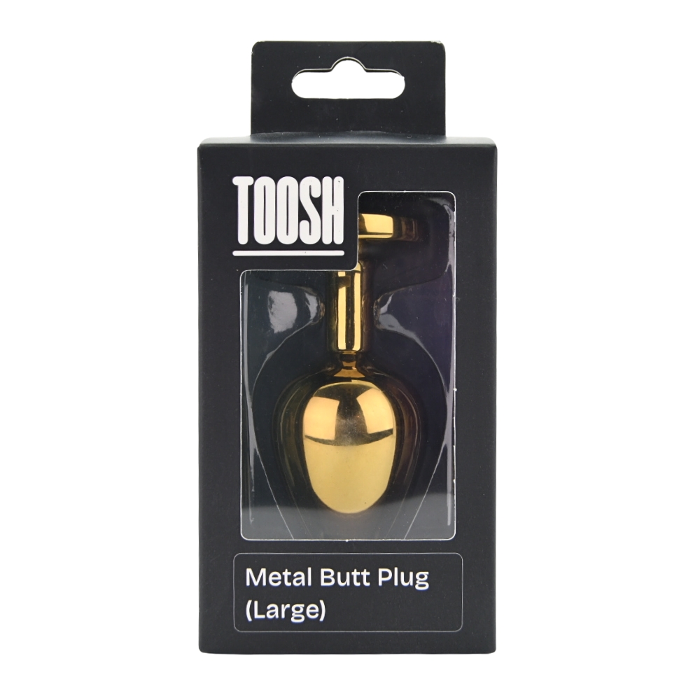 Toosh Gold Metal Butt Plug Large Clear Stone - Image 7