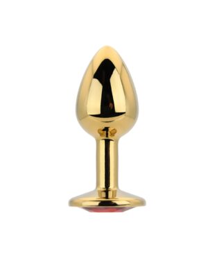 Toosh Gold Metal Butt Plug Small Red Stone