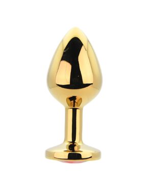 Toosh Gold Metal Butt Plug Medium Red Stone