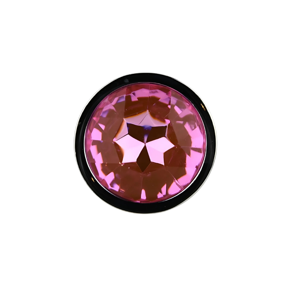 Toosh Silver Metal Butt Plug Small Pink Stone - Image 7