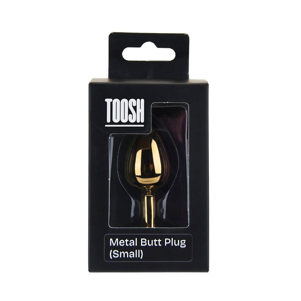Toosh Gold Metal Butt Plug Small Pink Stone - Image 8