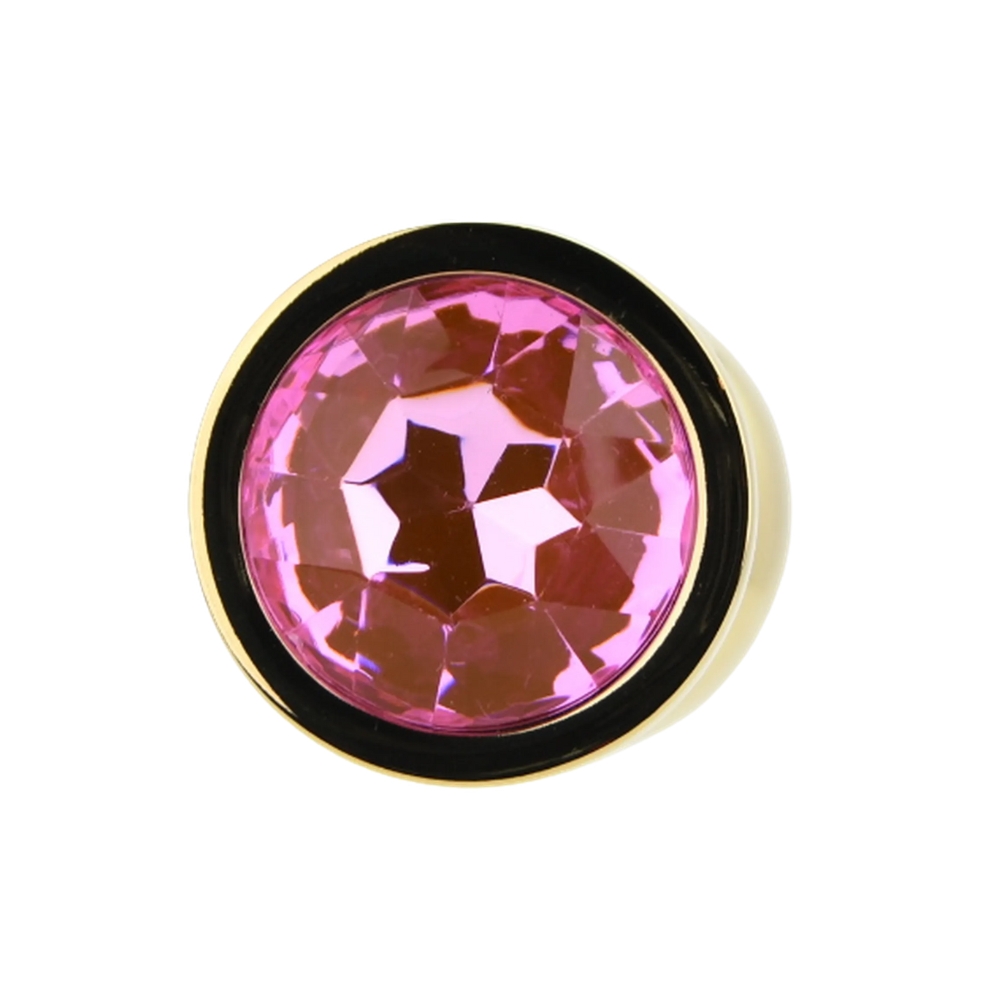 Toosh Gold Metal Butt Plug Medium Pink Stone - Image 7