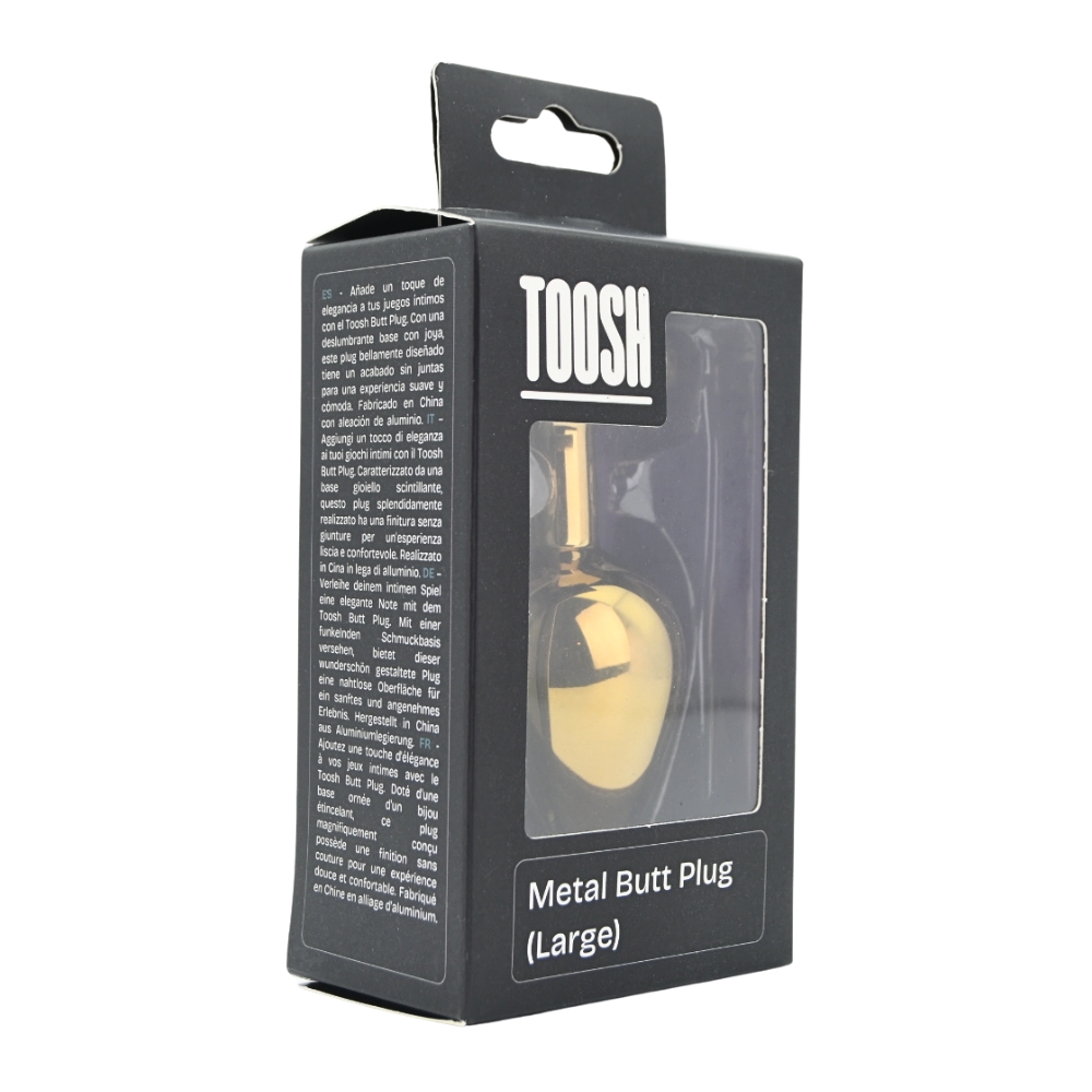 Toosh Gold Metal Butt Plug Large Pink Stone - Image 8