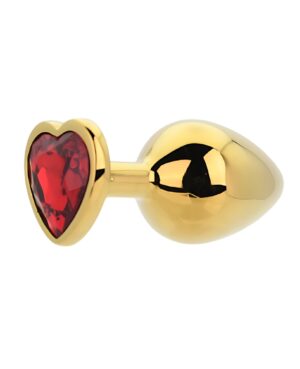 Toosh Heart Shaped Gold with Red Stone Medium