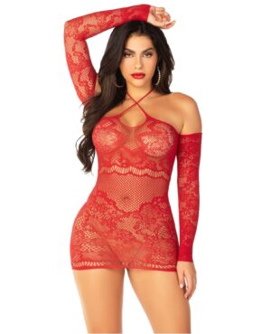Leg Avenue Seamless Off the Shoulder Mini Dress Red